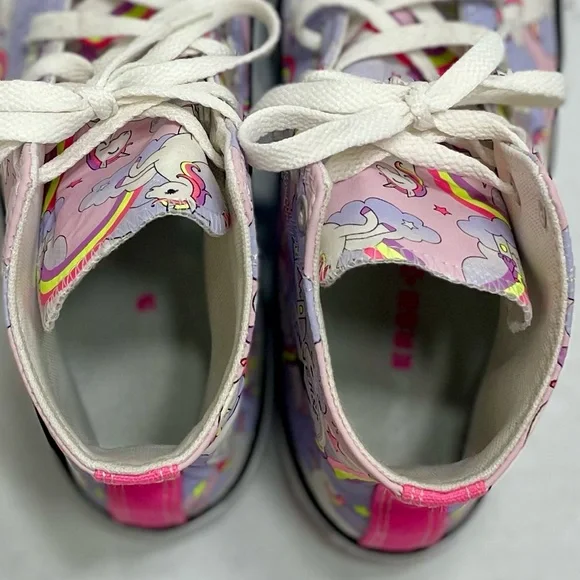 Big girls / junior size 6 Converse high top “Neon Unicorn” sneakers - Picture 7 of 9